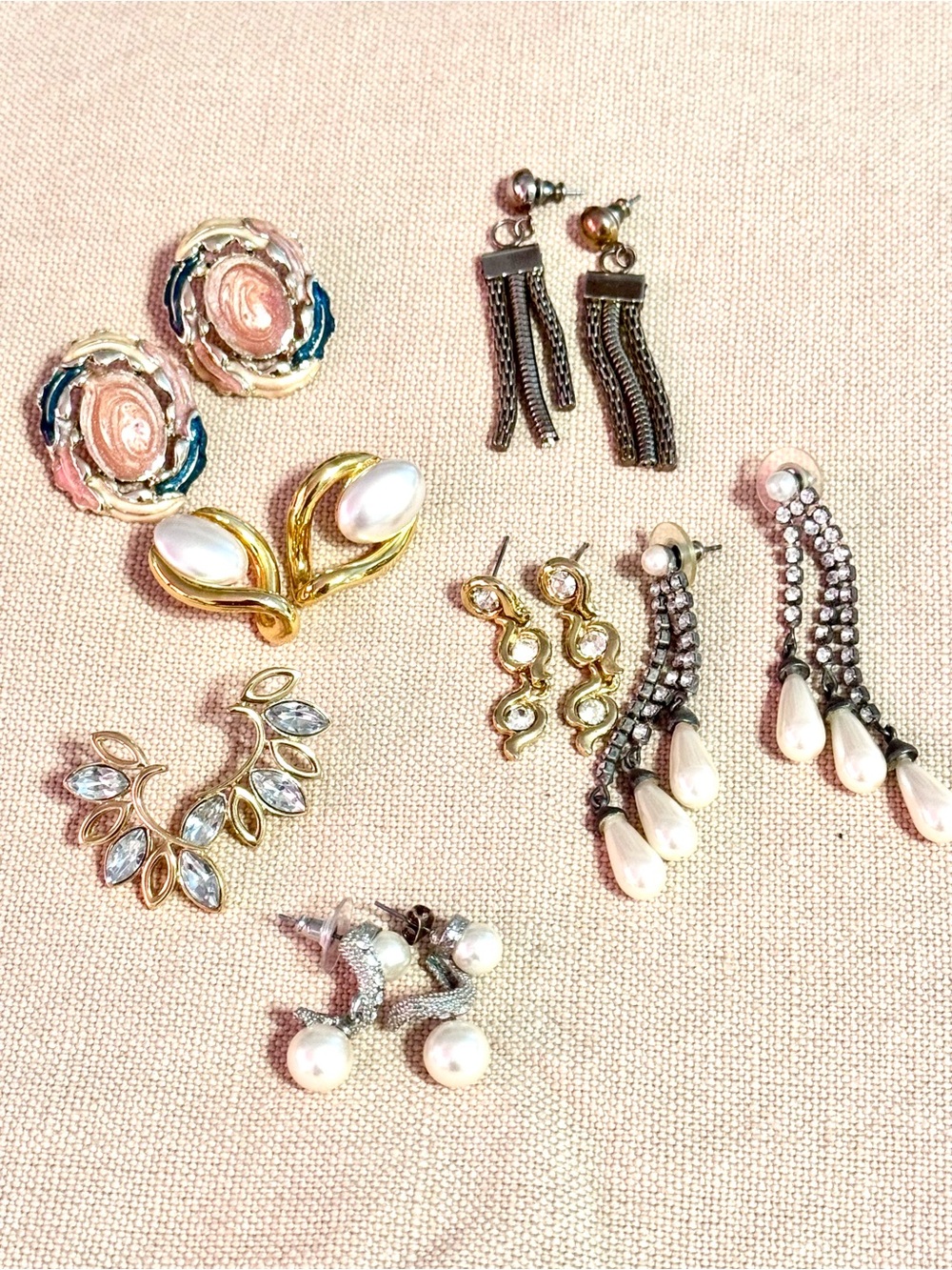 Vintage earring lot 7 pairs